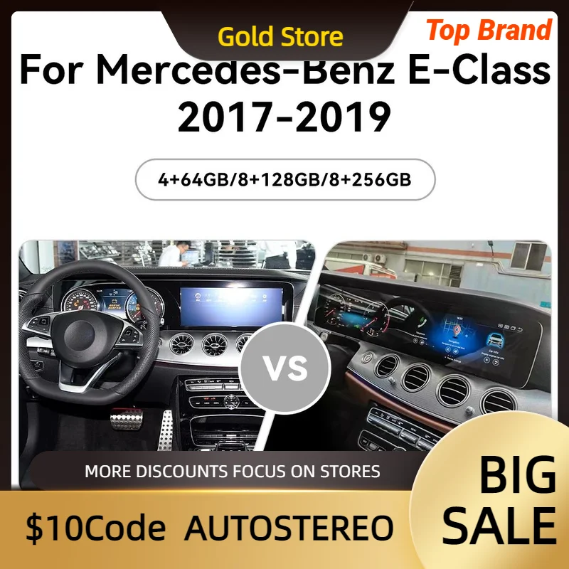 23 inch Dual Screen Carplay Car Android For Mercedes-Benz E Class W213 2017-2019 Car GPS Navigation Head Unit Multimedia Player