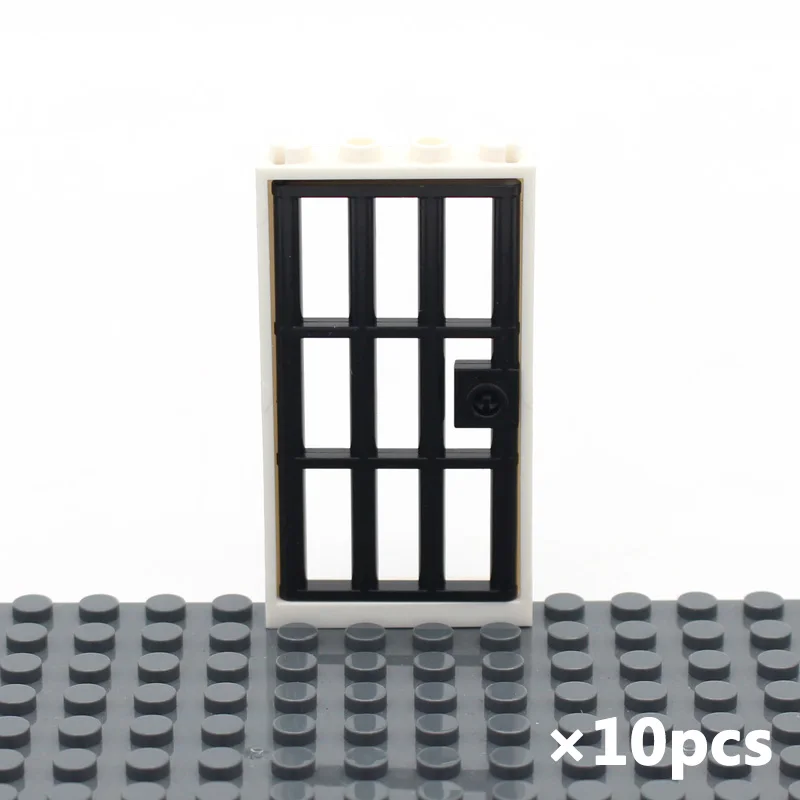 MOC Brick Compatible 60621 Door 1x4x6 Prison Gate with Barred Grille Enlighten Building Blocks Educational Toys Assembles