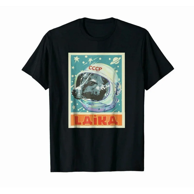 Yuri Gagarin Laika CCCP T shirt men USSR Soviet Union printed Gosha T-shirt astronaut Laika dog propaganda astronaut CCCP tees