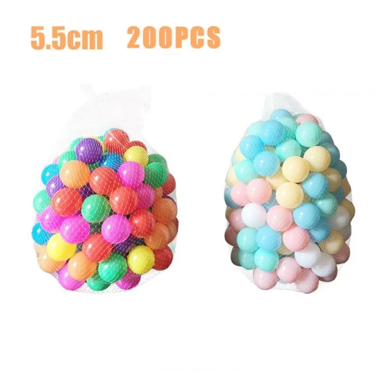 200 PCS Colored Plastic Balls Baby Playground Ocean Wave Ball Children's Park Balls for Dry Pool Soft Eco-Friendly Baby Toys