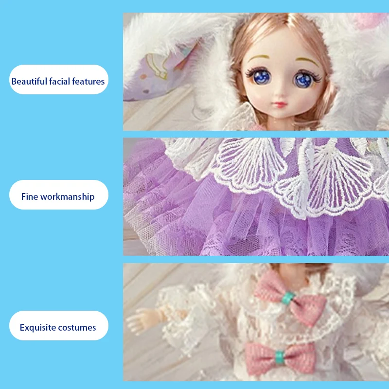 دمية الأميرة الأنيقة مقاس 9 بوصة مزودة بمصابيح LED وموسيقى، ألعاب الأميرة للفتيات والأطفال، هدايا عيد ميلاد رائعة #4