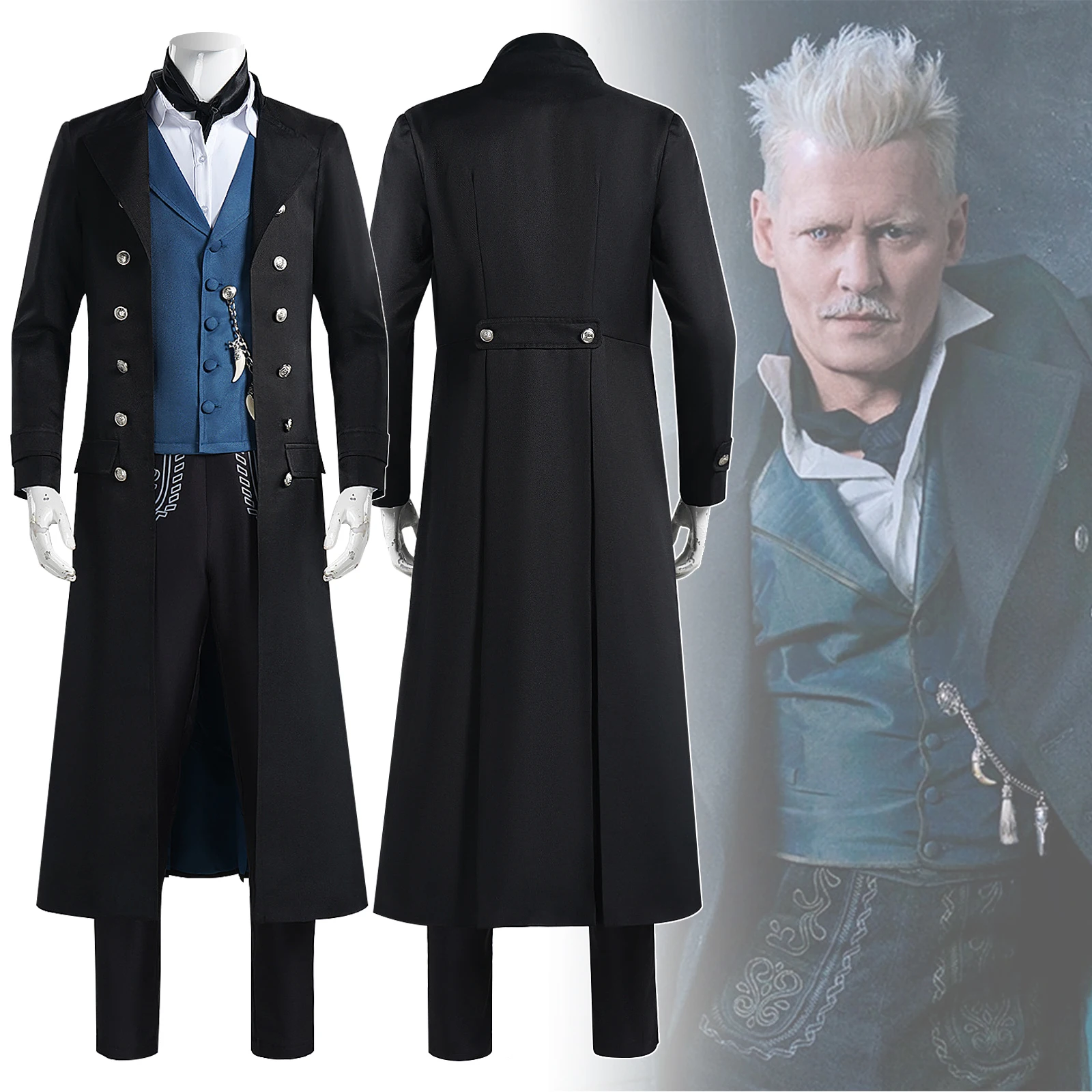 

Костюмы для косплея Гельерта Гринделвальда, киноуниформа, карнавальные наряды на Хэллоуин для мужчин