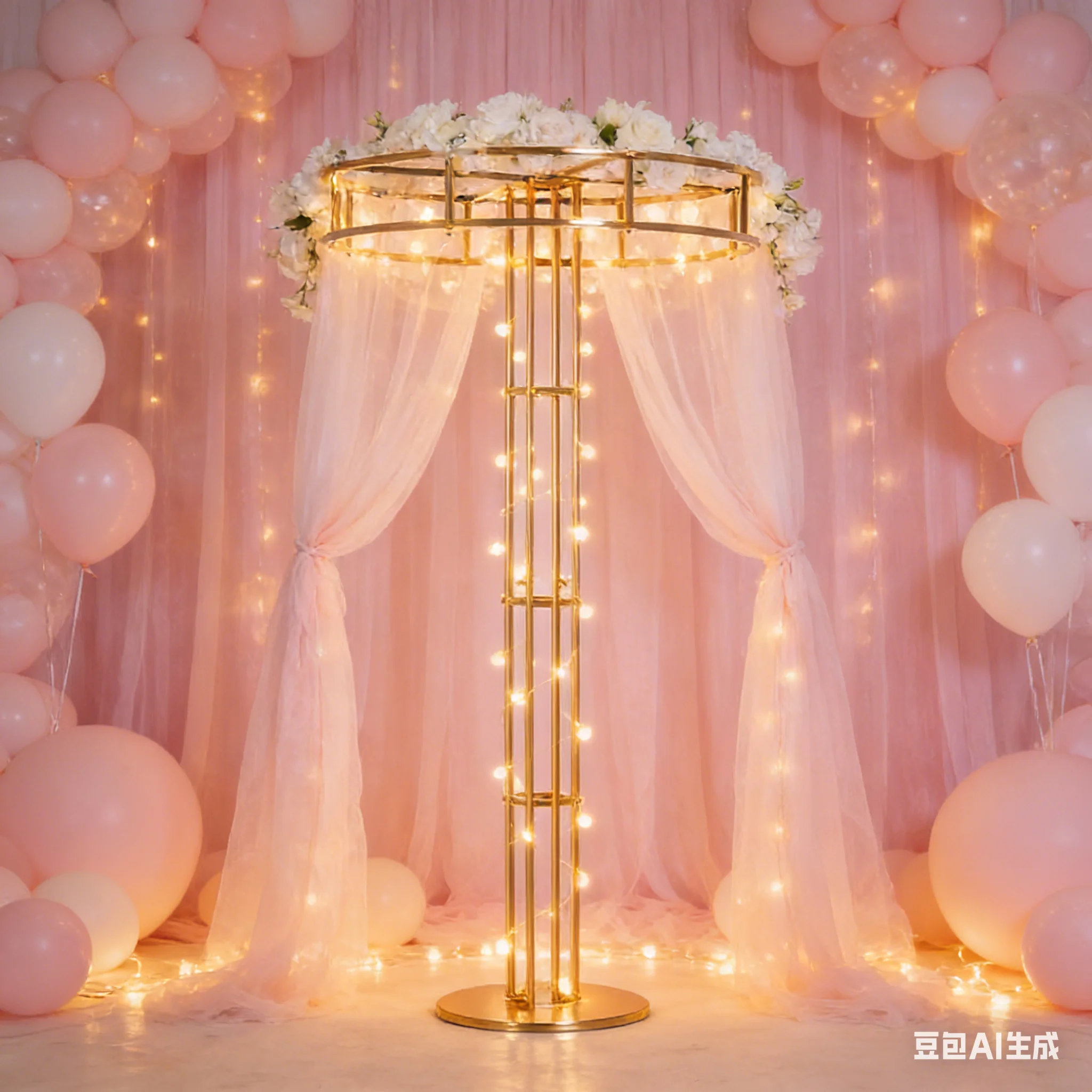 Shiny gold 47.24in center decorative flower stand, perfect for wedding parties, stage openings, and family dining tables