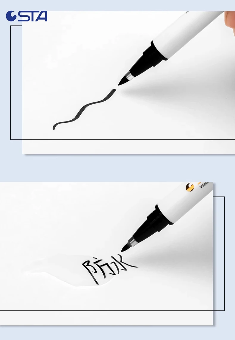 STA Wasserfester Kalligraphie-Stift in 4 Größen, weiche Pinselstifte zum Schreiben, Schrift, Zeichnen, Skizzieren, Kunstbedarf, japanisches Schreibwaren 3751 – Detail 11