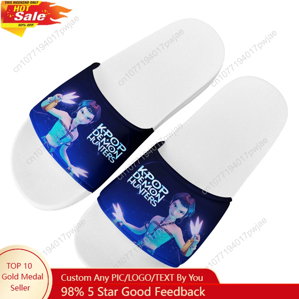

KPop Demon Hunters Zoey Slippers Home Water Shoes Mens Womens Summer Slipper Retro Indoor Outdoor Custom Beach Pool Sandals