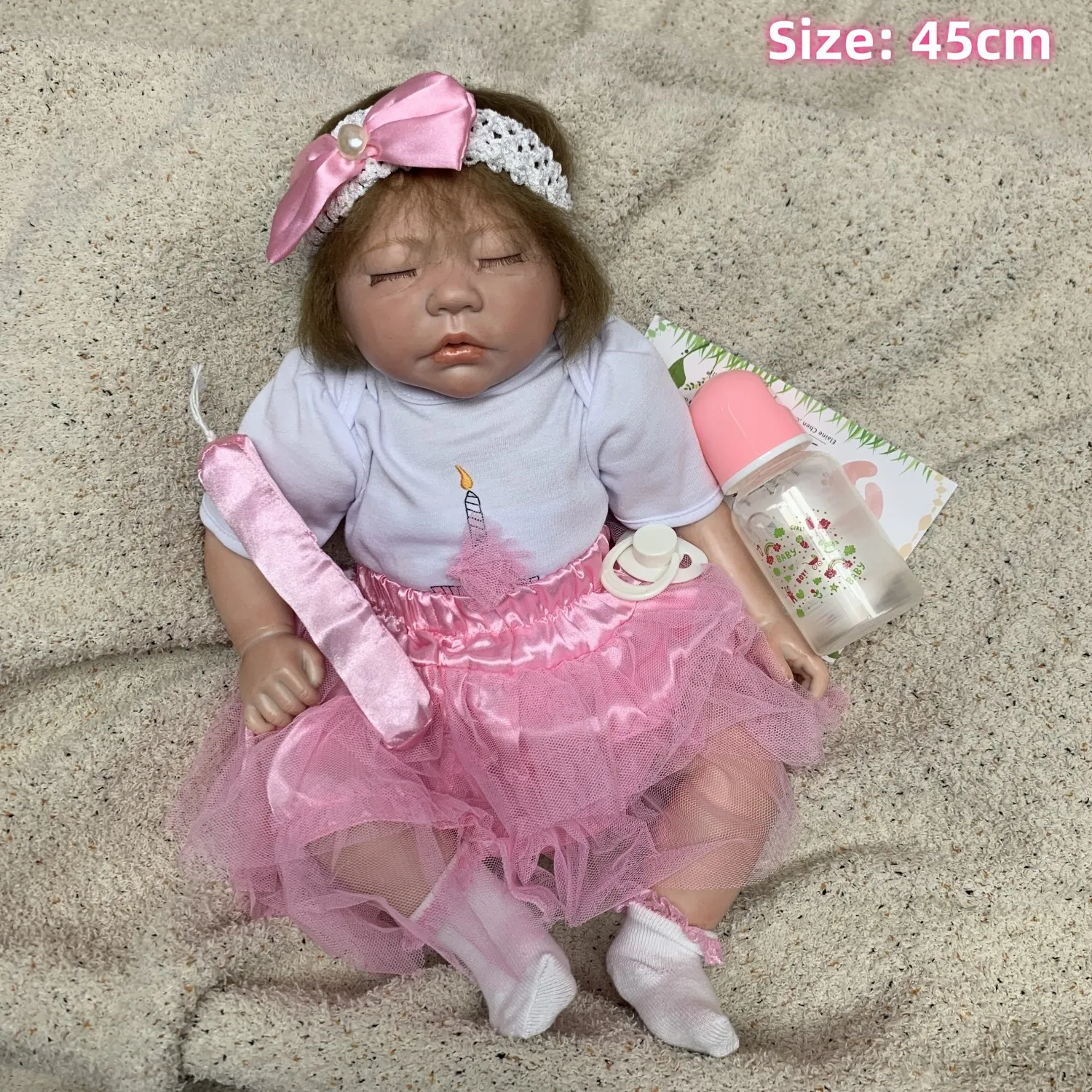 AnjoDoll 18-20 بوصة رسمت تولد من جديد دمية طفل، شعر متجذر الوليد دمية طفل نابض بالحياة بيبي دمية واقعية لعبة Boneca Brinquedo