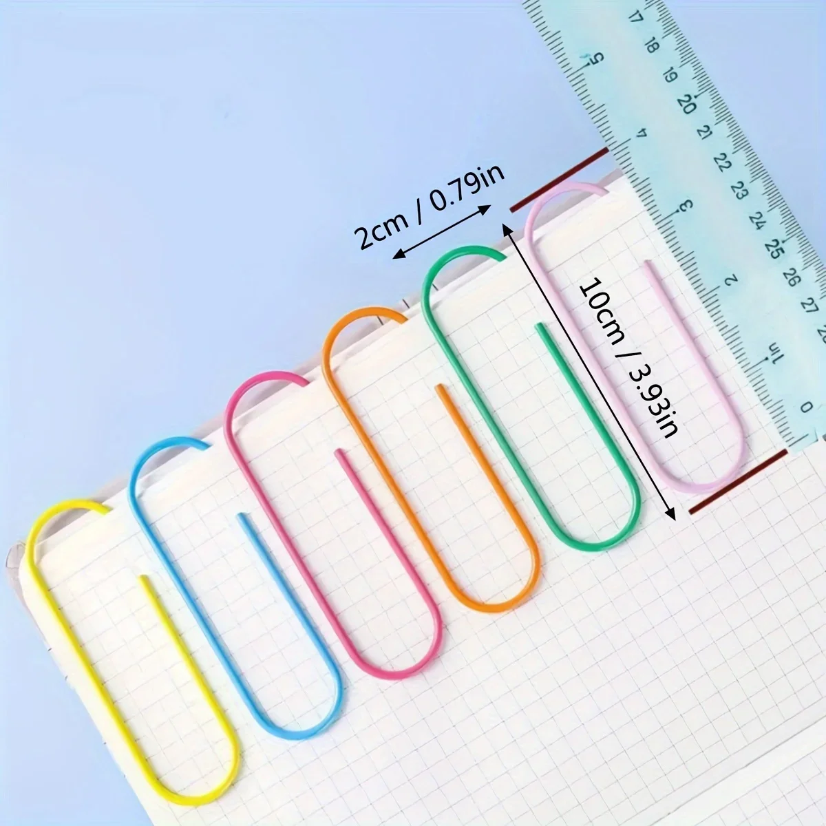 Large Paper Clips 6 Colors Rust-Proof Metal Fixed Color Cute Office Stationery Supplies Big Clip for Binding Documents