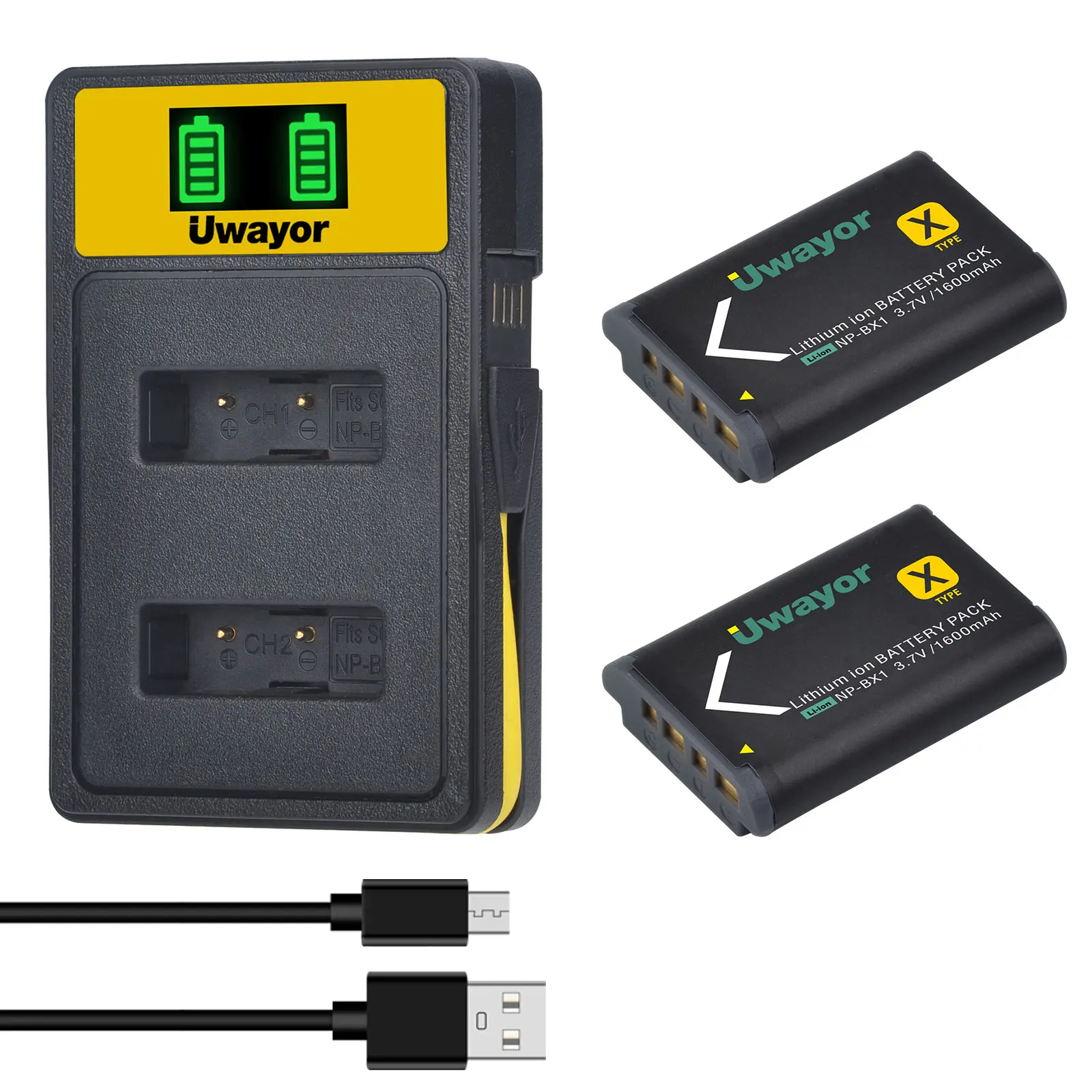

UWayor NP-BX1 Battery and Charger for Sony CyberShot DSC-RX100 V, DSC-RX100, HX50V, HX300, HX400, RX1, RX100 II, WX300, HX300