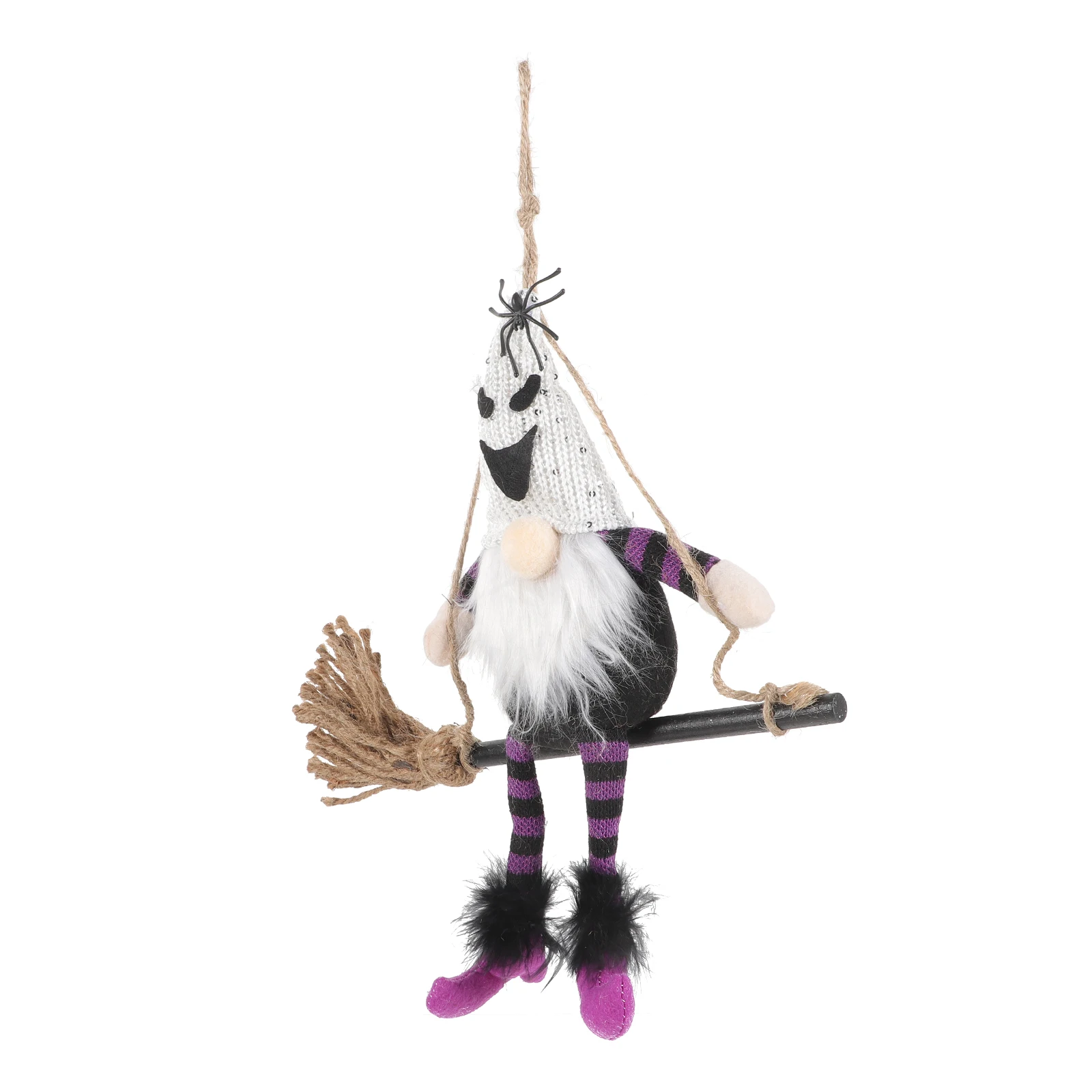 

Witch Broom Decor Halloween Festival White Hat Hanging nament Delicate Decorative Pendulum Home DeskHaunted House Supply