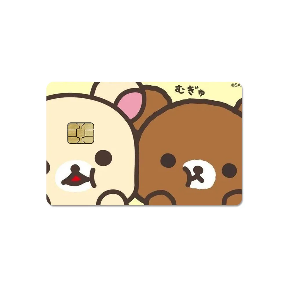 Cartoon-Kreditkarten-Skin Rilakkuma Niedliche Kawaii Kiiroitori Matte Aufkleber für VISA JCB Mastercard Andere IC-Bankkarten Dekoration Geschenke – Detail 4
