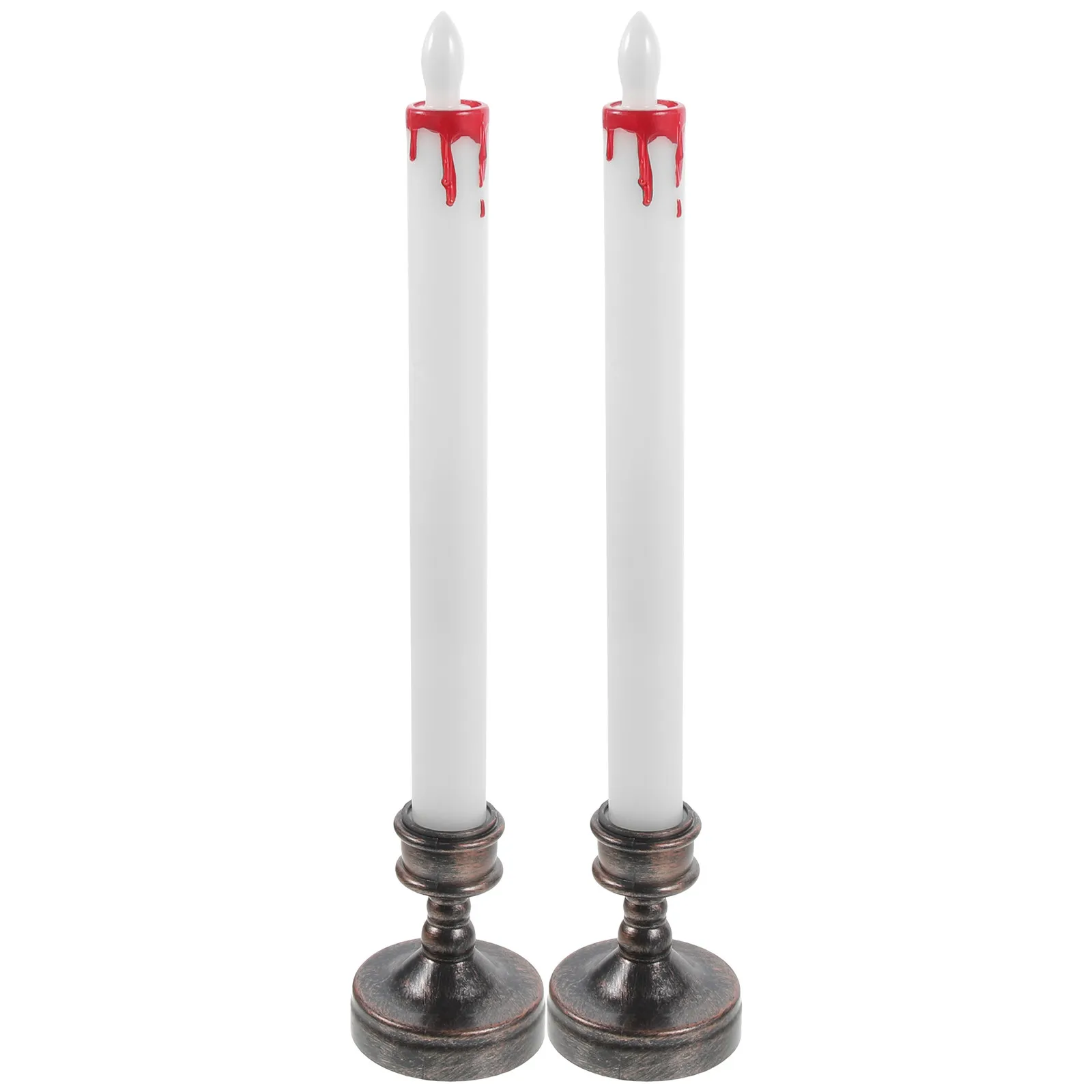 

2Pcs Flameless Taper Candles Battery Operated Electric Lights for Wedding Birthday Party Home Decor Reusable No Drip