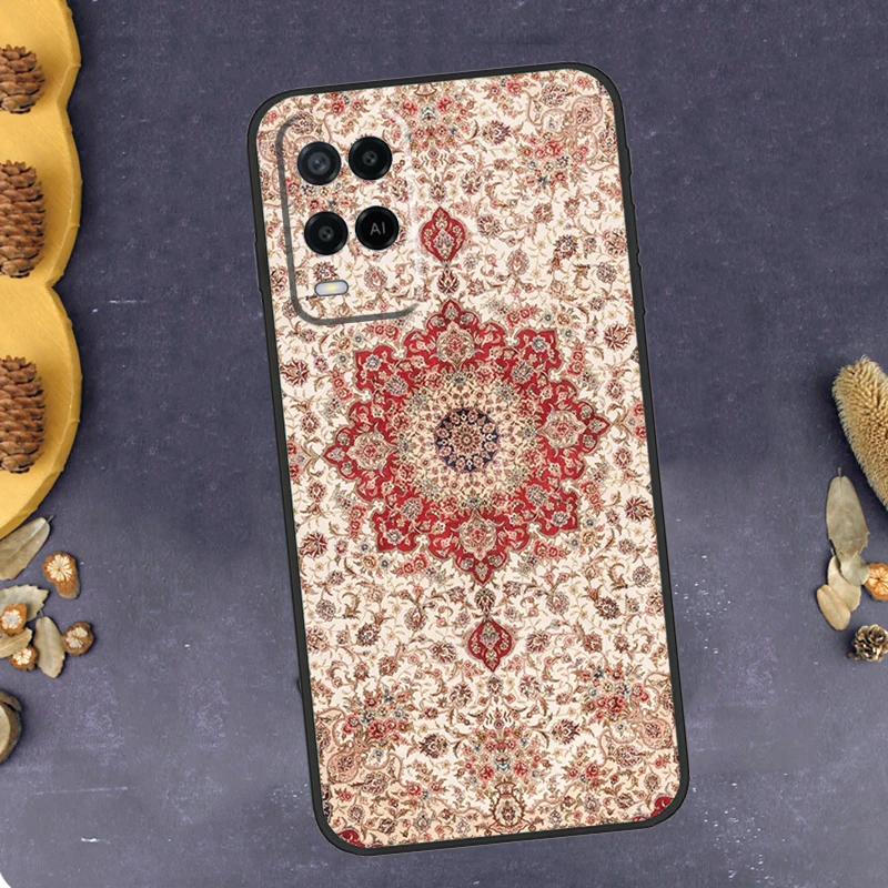 Retro Ethnic Carpets Turkish Rug Case For OPPO A53 A31 A5 A9 A15 A16 A17 A57s A77 A76 A52 A72 A91 A93 A94 A54 A74 A96 Coque