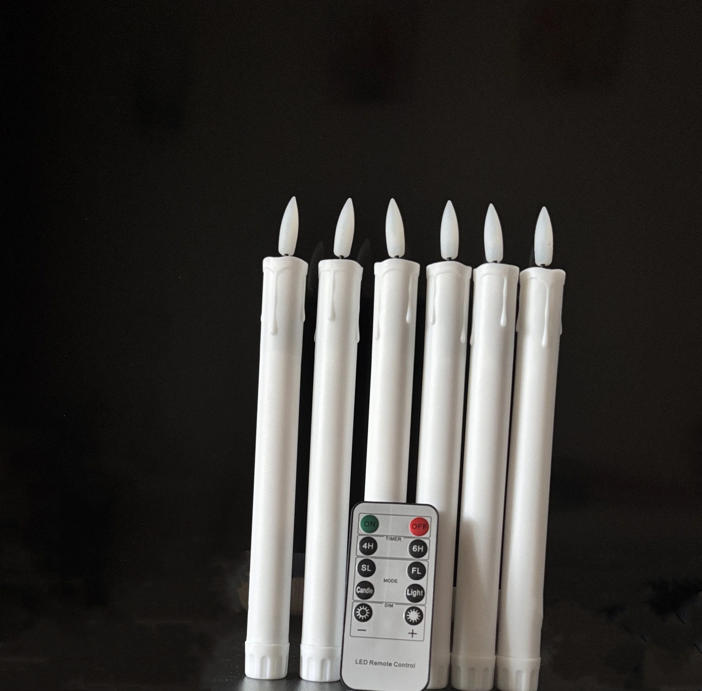 Flameless remote controlled Led candles W/timer LED Taper Candle Flickering Dripping Wax Window Tall stick candle H22.4CM-Amber