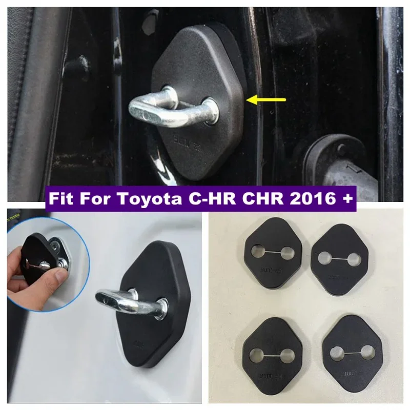 

Inner Car Door lock Buckle Pad Guard Cover Plastic Fit For Toyota C-HR CHR 2016 - 2023 Protection Cover Kit / Auto Accessories