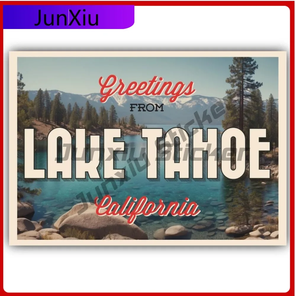 

Greetings From Lake Tahoe Postcard Vintage Style Vinyl Sticker Vacation Travel Car Decal Scratch-proof Accessories Sticker Pvc