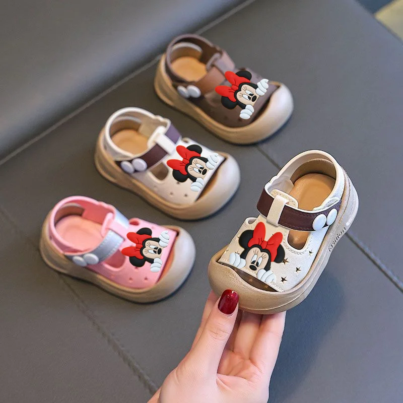 

Disney Mickey Mouse Beach shoes New Baby Toddler Shoes Summer Girls Children Baotou Non-slip slippers Soft-soled Boys Sandals