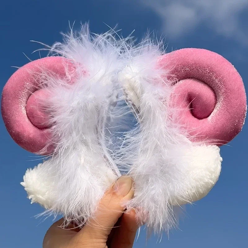 NEW Cute Sheep Ears for Bicycle Helmet Kitten Paws Helmet Decor Ears Furry Anime Sheep Ears Skiing Helmet Accessory for Kids