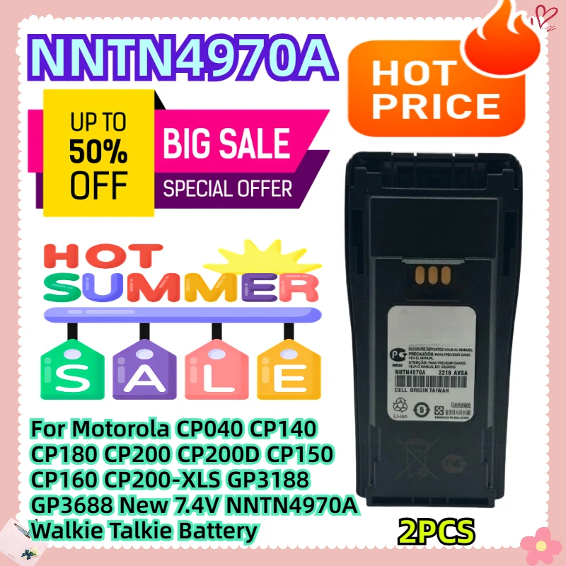 

For Motorola CP040 CP140 CP180 CP200 CP200D CP150 CP160 CP200-XLS GP3188 GP3688 New 7.4V NNTN4970A Walkie Talkie Battery