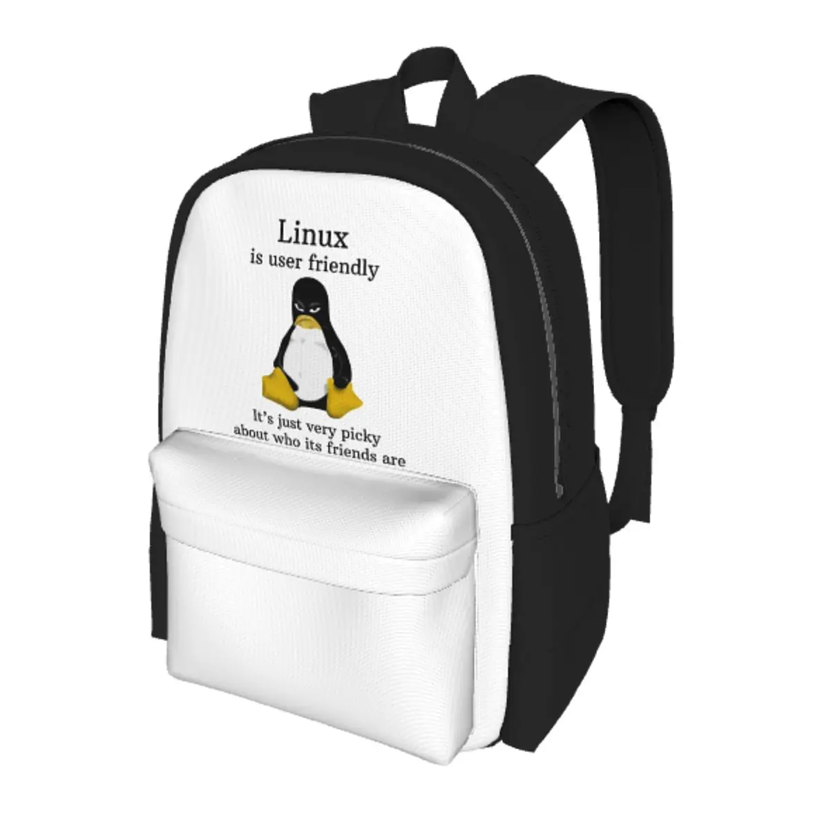

Linux Is User Friendly Its Just Very Picky Student Backpack School Bag Hiking Travel Daypack for Boys Girl Bookbag Shoulder Bags