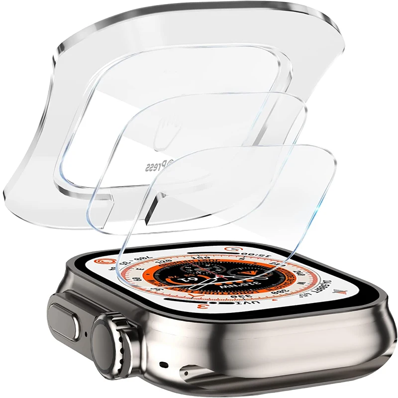 

Простая установка защитной пленки для экрана Apple Watch Ultra 49 мм, полное покрытие, прозрачная пленка из закаленного стекла для iWatch Ultra2 Ultra3
