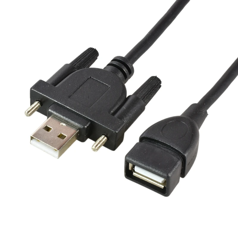 Cable de extensión USB 2 0 macho a hembra, sincronización de datos, carga súper rápida, con tornillo