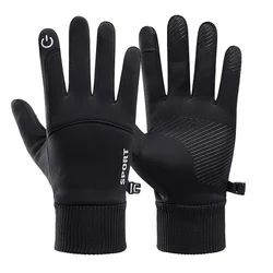 Guantes impermeables de invierno para hombre, manoplas térmicas de dedo completo para deportes al aire libre, correr, esquí con pantalla táctil cálida, antideslizantes