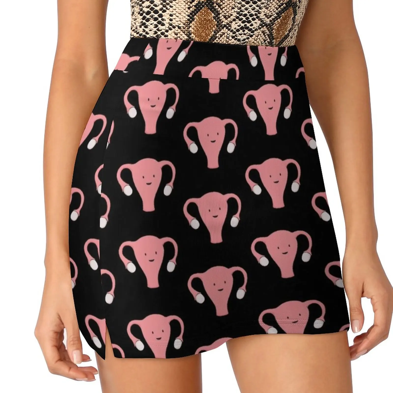 Patterned Happy Uterus In Black Korean Fashion Skirt Summer Skirts For Women Light Proof Trouser Skirt Uterus Womb Vagina