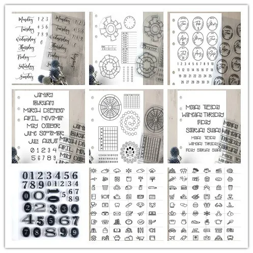 2022 New month Clear Stamp for Scrapbooking Transparent Silicone Rubber DIY Photo Album Decor 1209