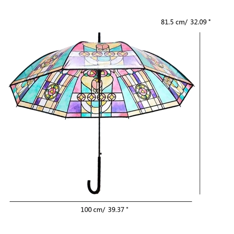 Clear Bubble Umbrella Transparent Umbrella Stick Umbrella Church Glass Umbrella Auto Open Umbrella for Adults Kids Gifts