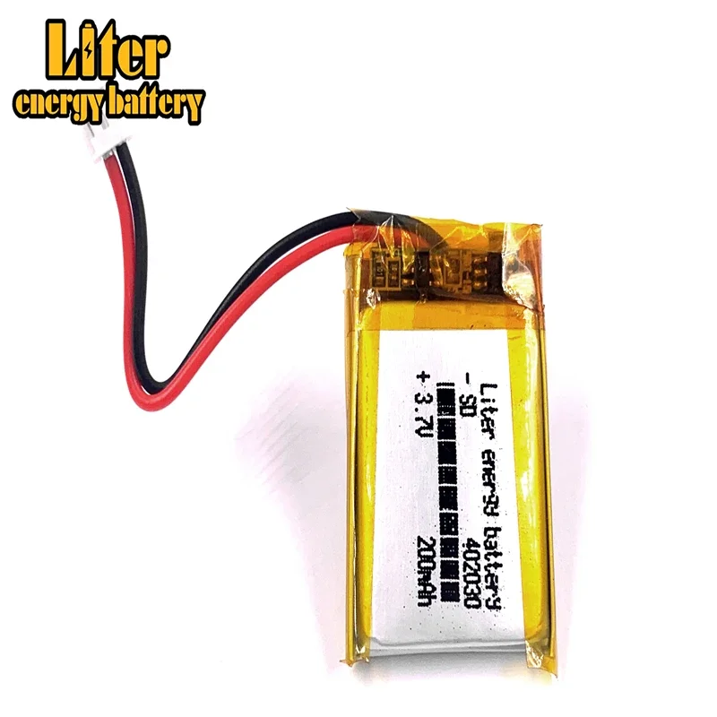 402030 3.7V 200mAh LiPo Rechargeable Battery Lithium Polymer with JST ZH 1.5mm 2p For Mp3 Camera bluetooth GPS