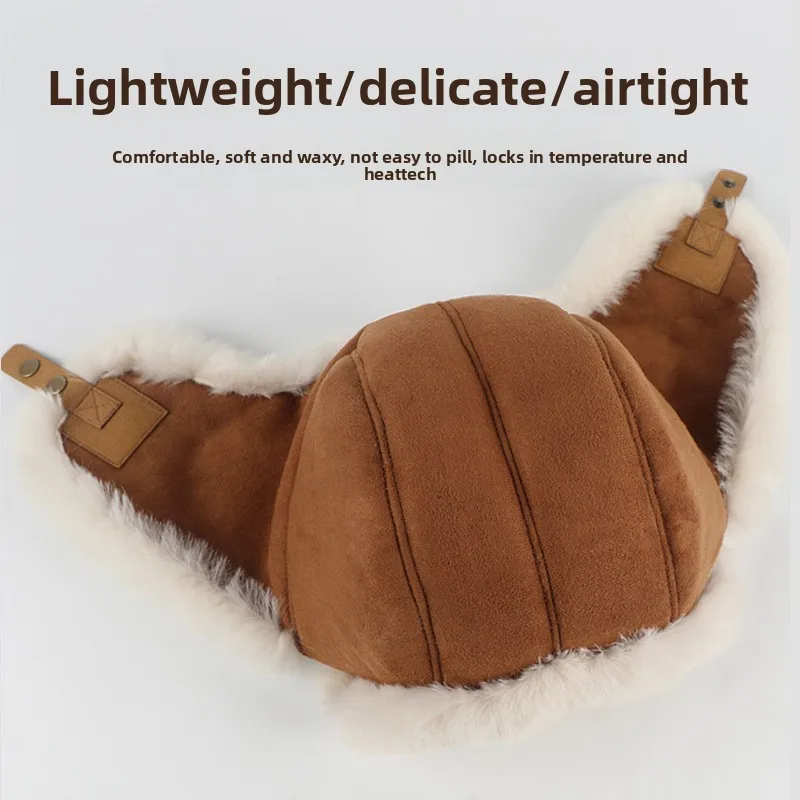 جديد الشتاء الأطفال الفراء قطعة واحدة سميكة يندبروف حماية الأذن السفر في الهواء الطلق الدافئة التزلج قبعة قفازات قطعتين مجموعة #3
