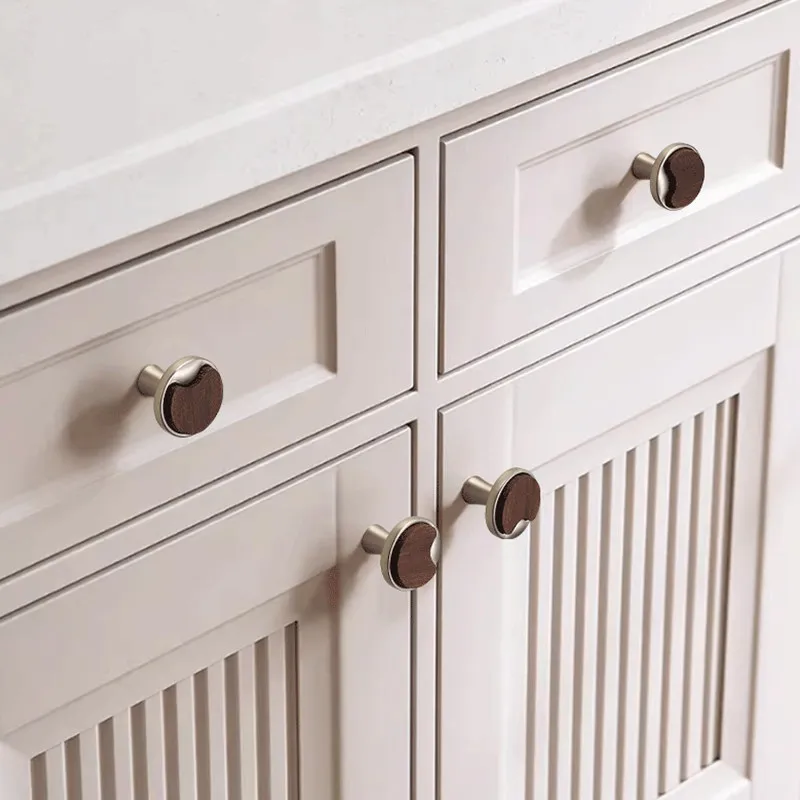 Walnut Drawer Wardrobe Door Handle New Chinese Style Cabinet Solid Wood Cabinet Door Handle High-end Shoe Cabinet Small Handle
