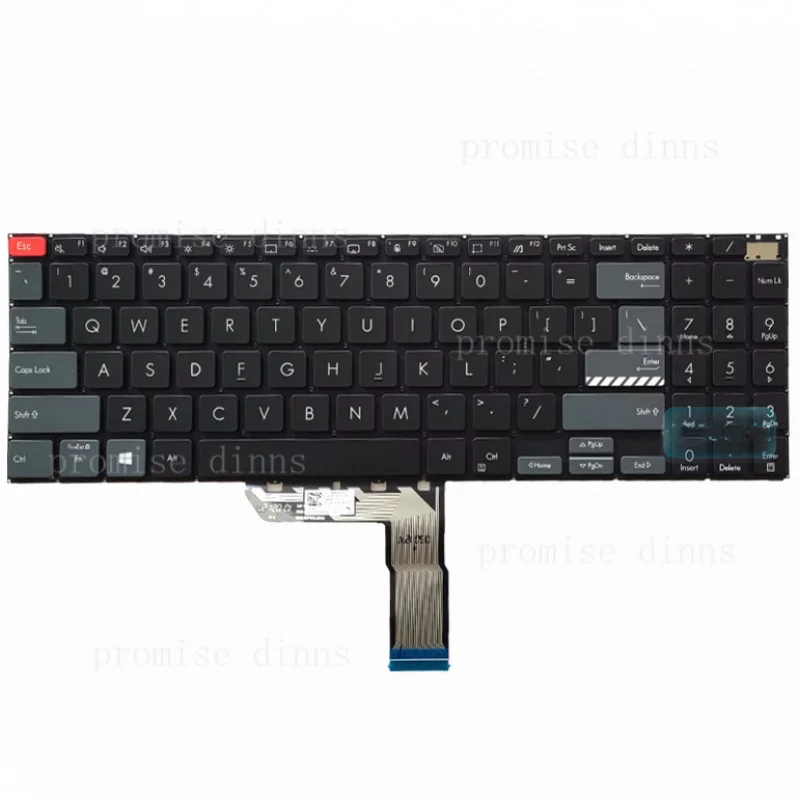 M   for ASUS Vivobook Pro 16 M7600Q X7600 N7600Z Laptop US keyboard backlit