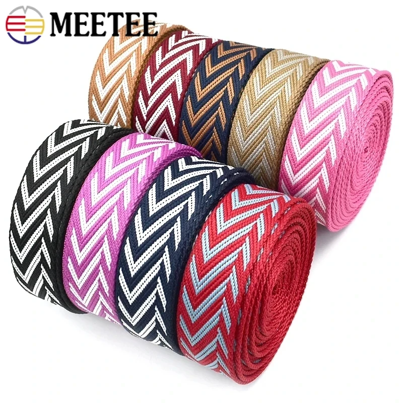 

2/4/10M 38/50mm Polyester Webbing Jacquard Tape Bag Shoulder Strap Backpack Canvas Ribbon Garment Decor DIY Sewing Accessories