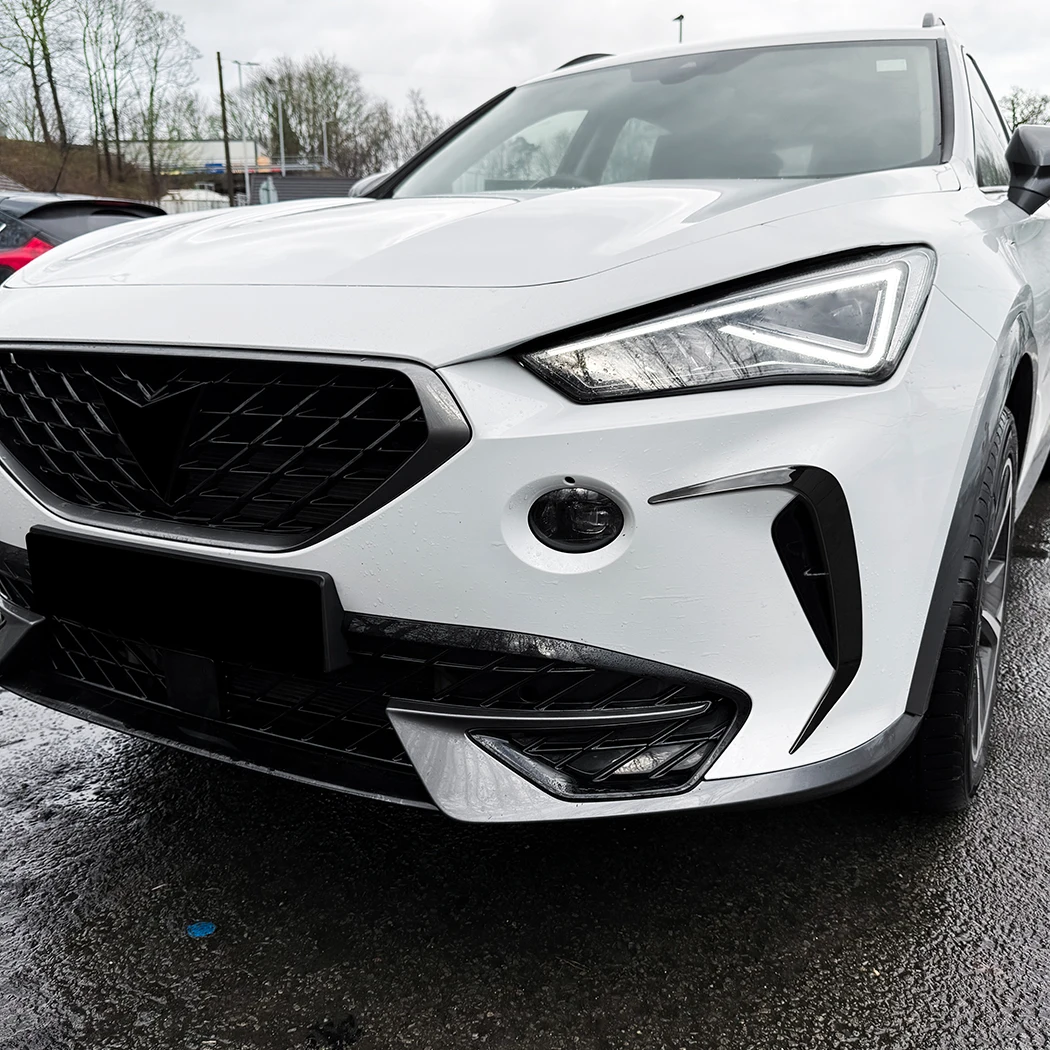 Für Cupra Formentor MK1 2020-2024 Auto Frontstoßstangenabdeckung Windmesser ABS Glänzend Schwarz Nebelscheinwerfer-Zierleiste Lichtblende – Detail 4