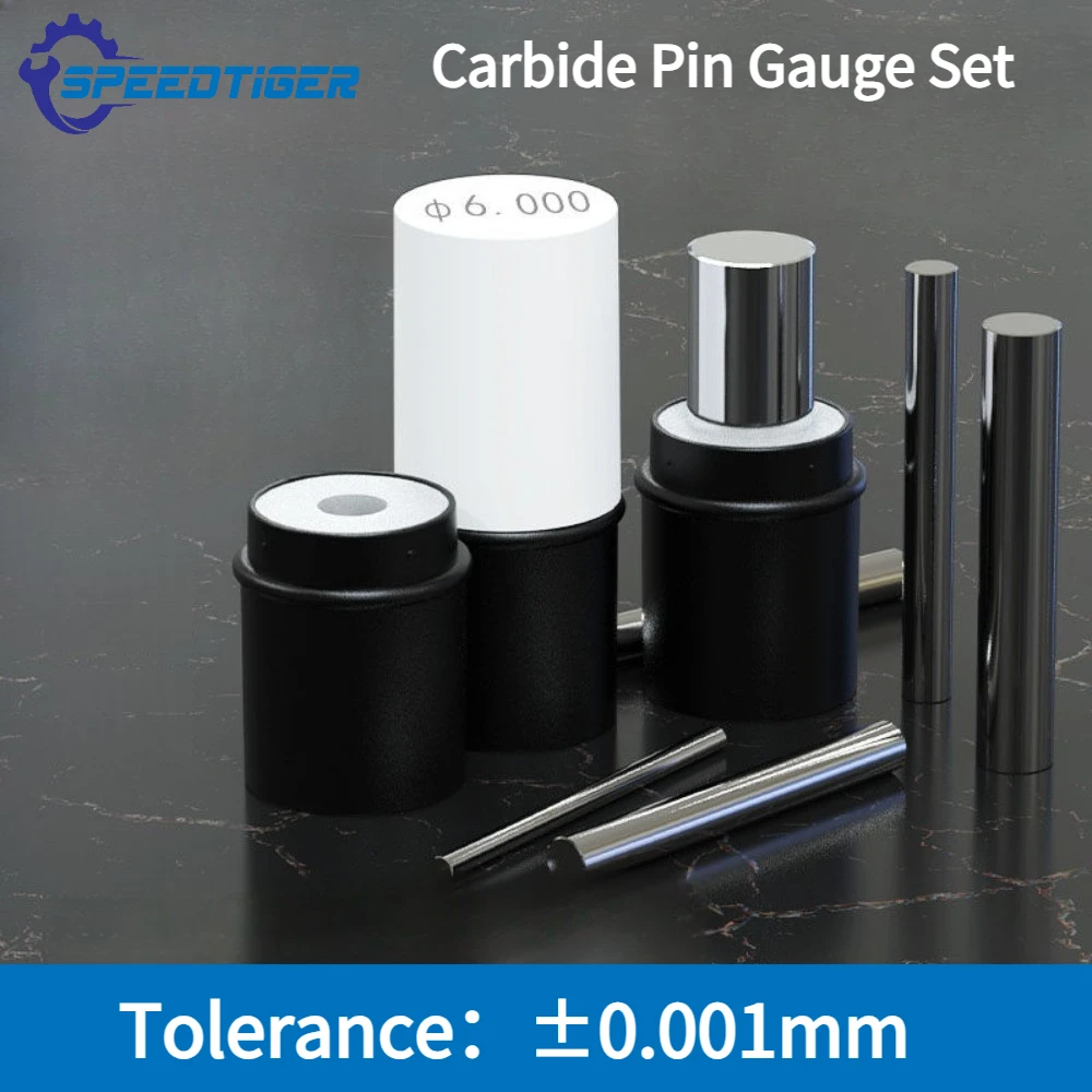 High Precision Solid Carbide Pin Gauge Set Tolerance Go No-Go Plug Gauge Pin Measuring Gauge Rod Kit for Precision Inspection