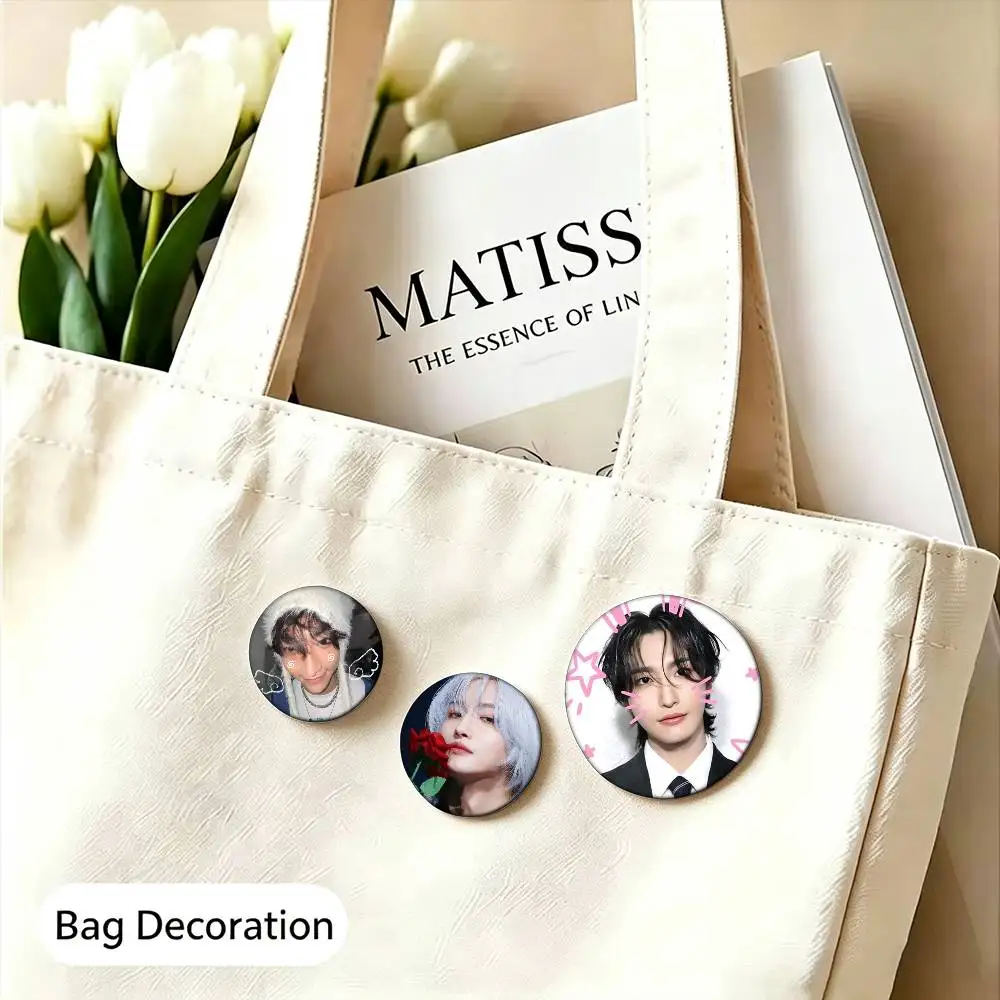Popular Boy Band A-ATEEZ Seonghwa  25mm 32mm 44mm 58mm Anime Badges Brooches DIY Pins Decorations Birthday Gifts