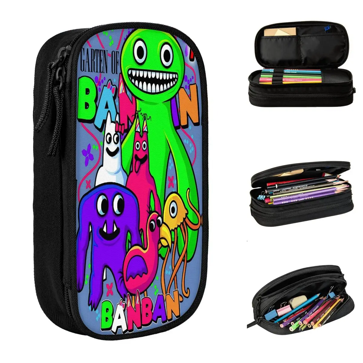 مقلمة ذات سعة كبيرة من Garten Of Banban إكسسوارات مقلمة بطبقة مزدوجة أدوات مكتبية للفتيات حقيبة مكياج هدايا مثالية