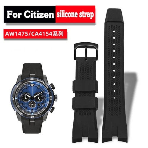 Imagen 1 del producto Correa de silicona para Citizen Eco-Drive CA4154 4155 AW1476 1475 1477, pulsera de 24mm, accesorios de repuesto de goma para reloj para hombre