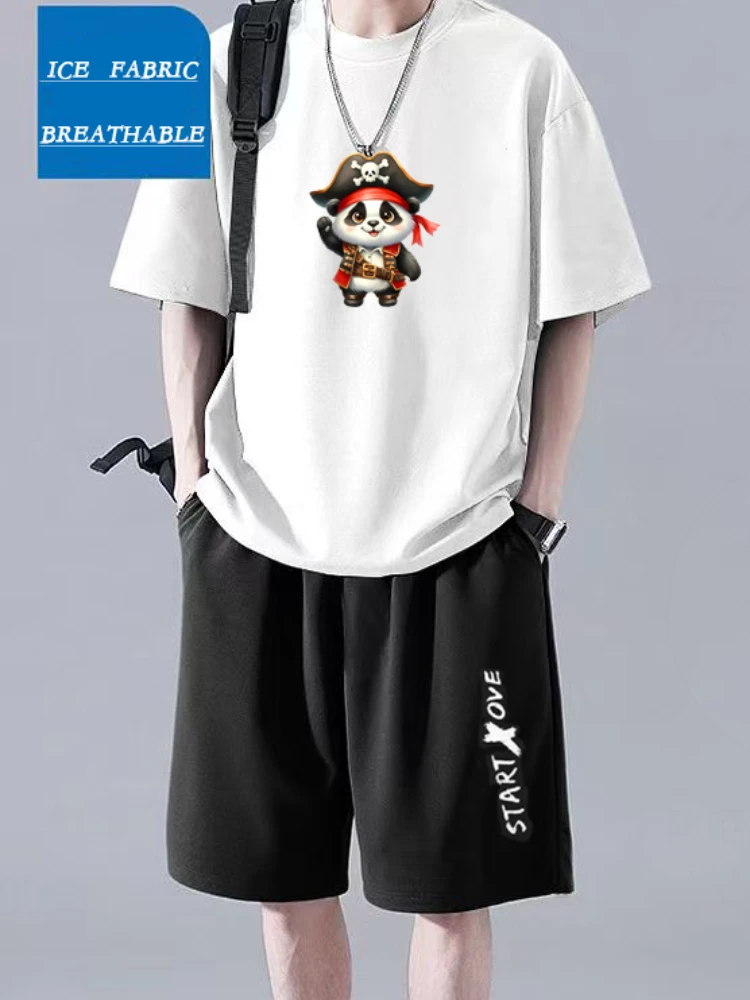 

2025 Men's New Summer Sportswear Set - Breathable Comfort Thin T-shirt + Fashionable Casual Fitness Shorts Men's Basketball