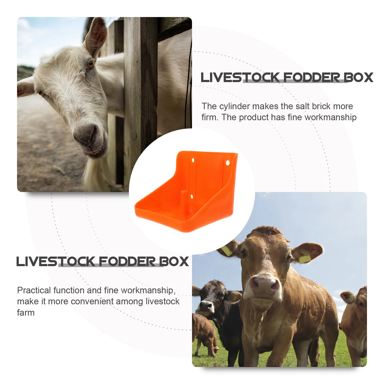 Mangeoire professionnelle pour animaux, fournitures d'alimentation pour bétail, boîte en brique de sel, alimentation pour moutons et chevaux