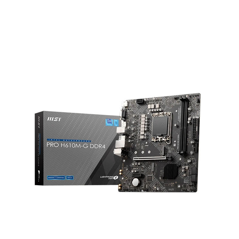 

MSI PRO H610M-G Материнская плата DDR4 Игровой компьютер своими руками Материнская плата для игр 64 ГБ Intel H610 LGA1700 PCI4.0 DDR4