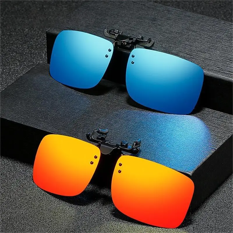 New Men Women Polarized Glasses Clip True Film Turned Cycling Square Frame Sunglasses Sports Outdoor Tourism Eyewear T237