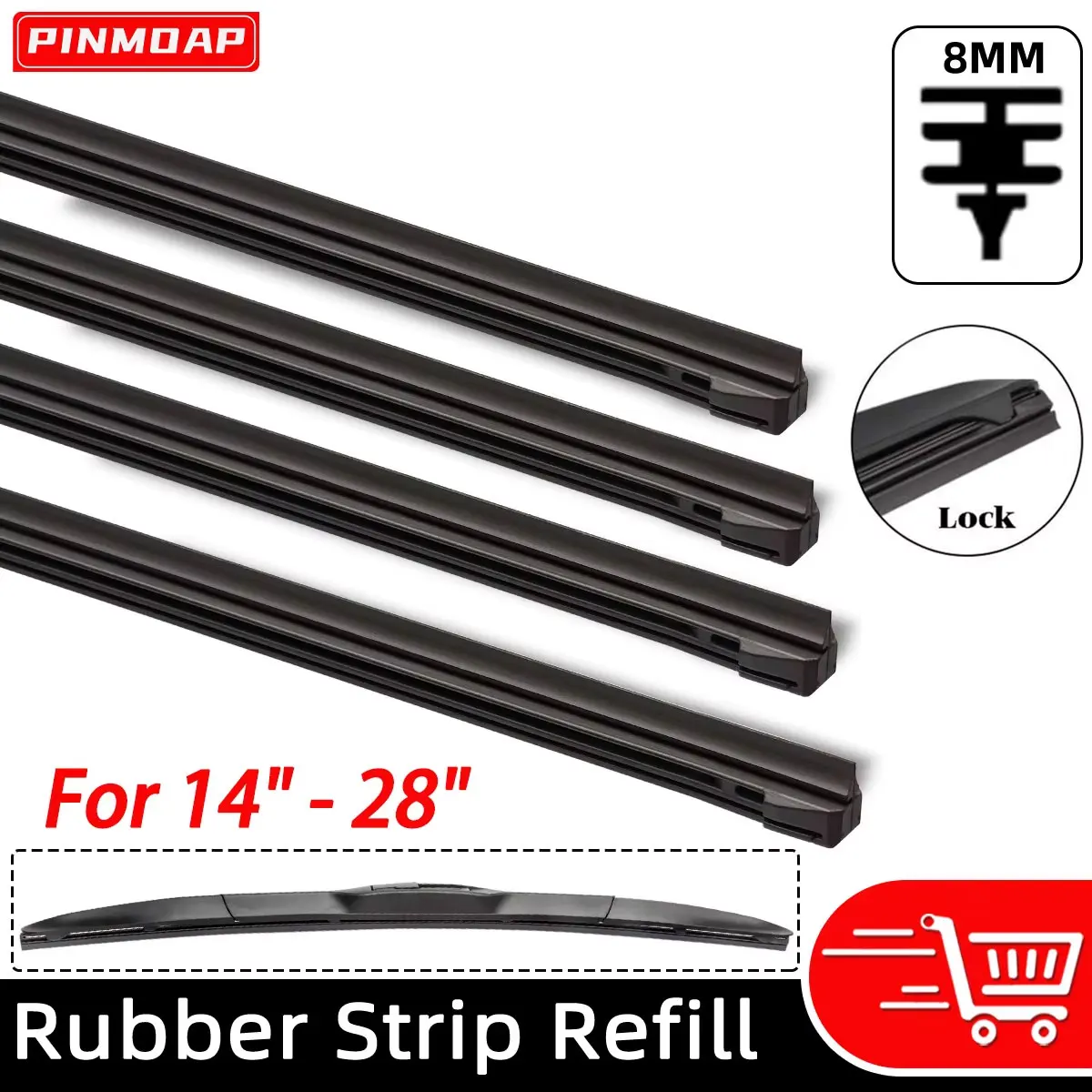 ممسحة شفرة ملء قطاع ممسحة شفرة ملء StripCar ممسحة المطاط ملء قطاع مناسبة لمساحات ثلاث مراحل 14 "16" 17 "18" 19 #1