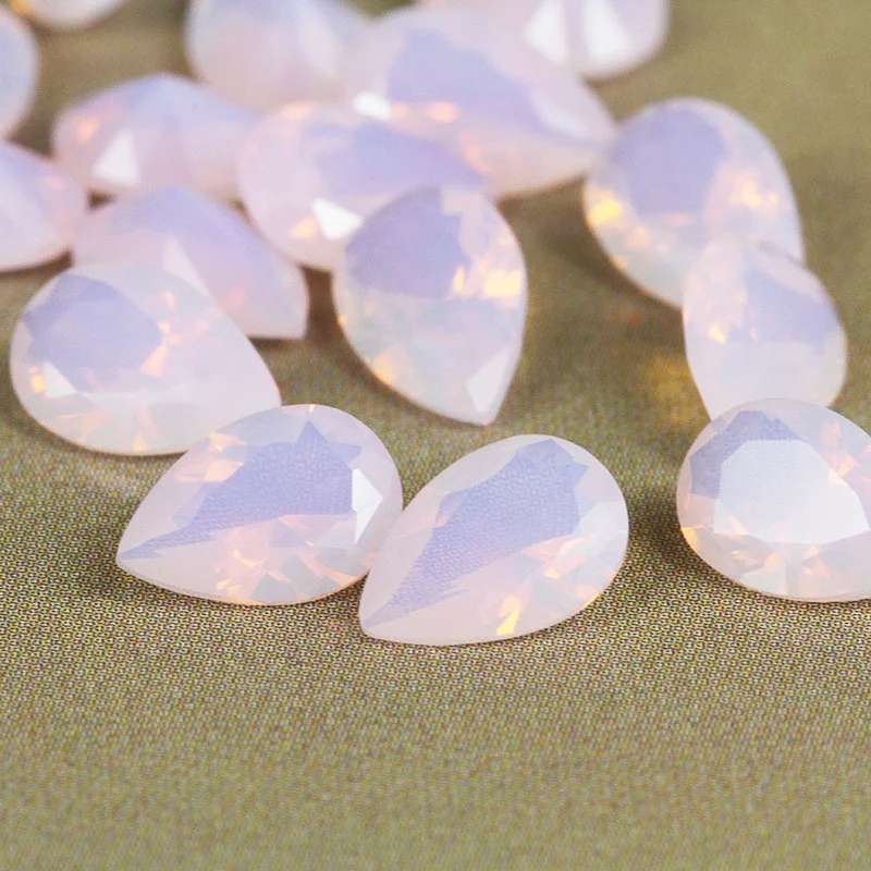 Wholesale 2x4mm-10x12mm 5A Pear Shape Cut Nano Opal Pink Stone Nanocrystal Synthetic Gems For Jewelry Wax Setting