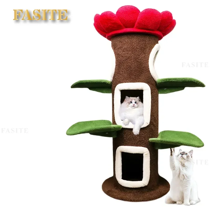 For Cat Sunflower Climbing Frame Tree Scratching Board Integrated Nest Castle Furniture Wholesale