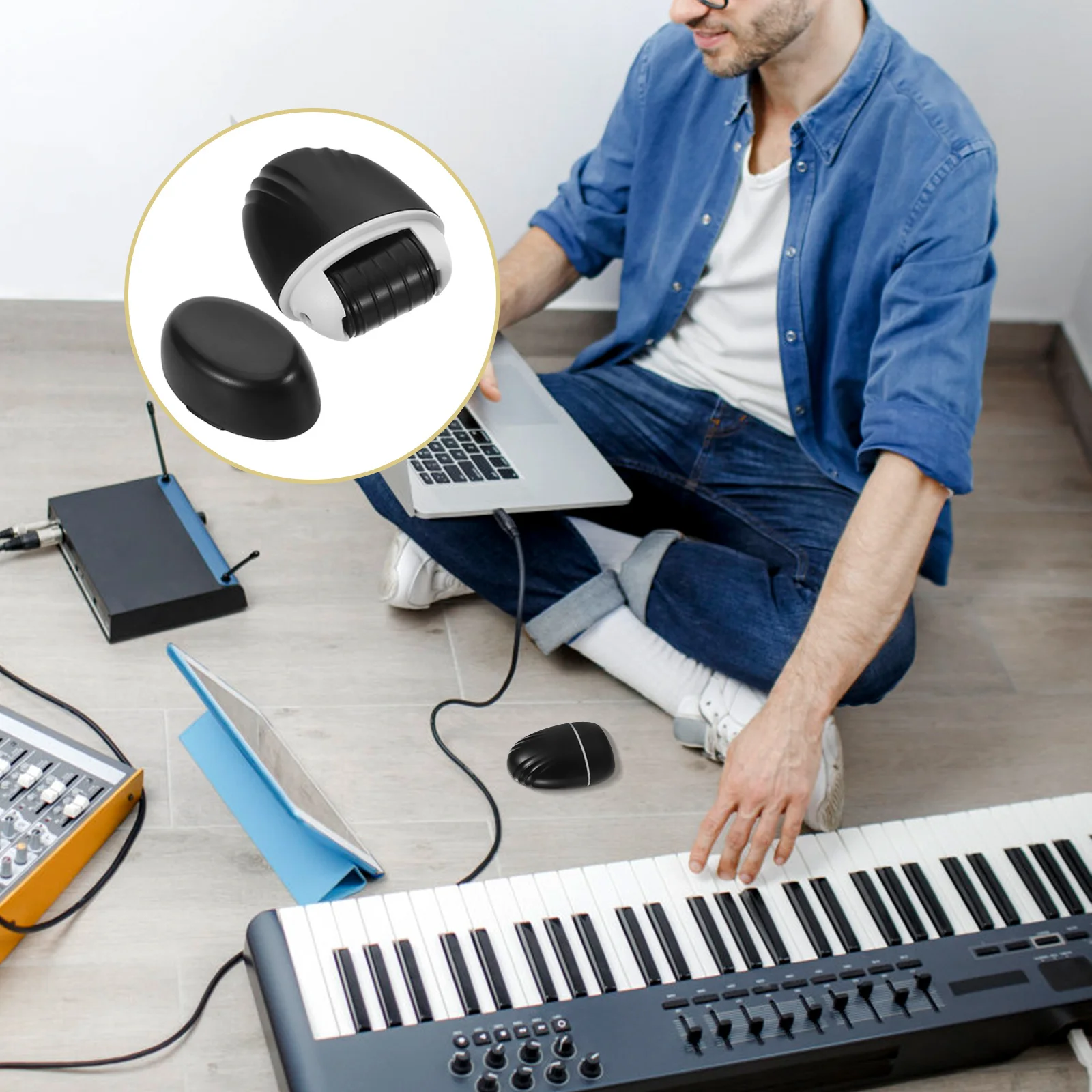 

Five-Line Staff Rolling Stamp Self Inking Music Notation Tool For Classroom Home Outdoor Practice 5-Lines Roller Stamp