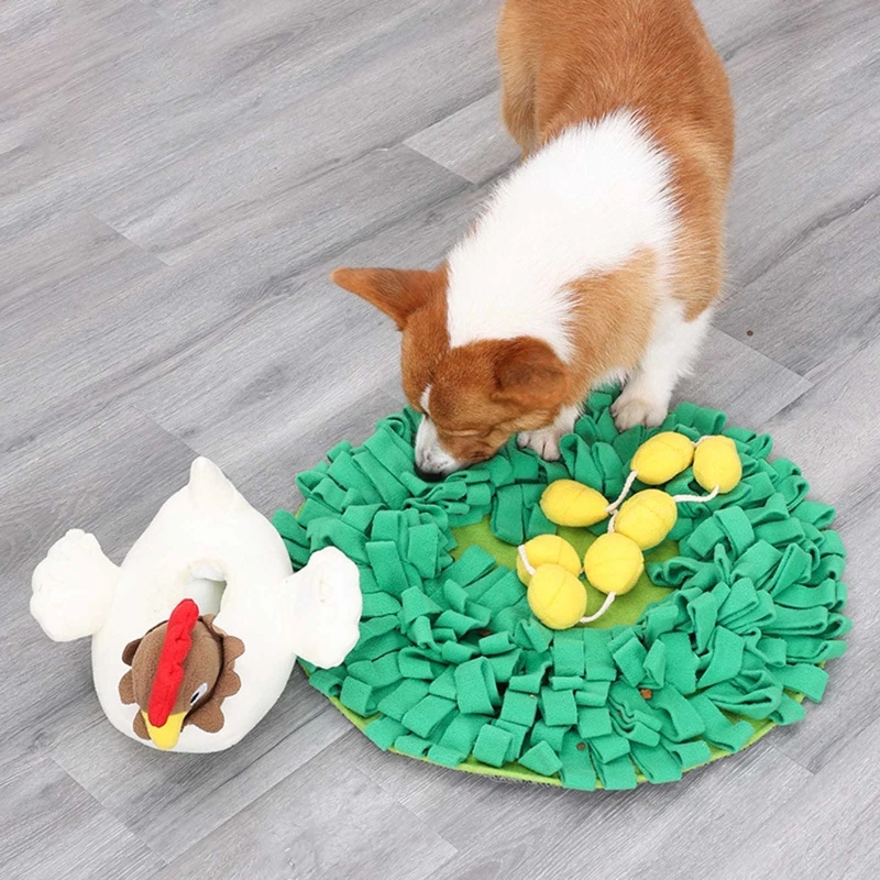 Snuffle Dog Hen Hatching Eggs Treat Dispensing Toy Chew-Resistant Soft Chew for Dogs Encouraging Foraging Skil