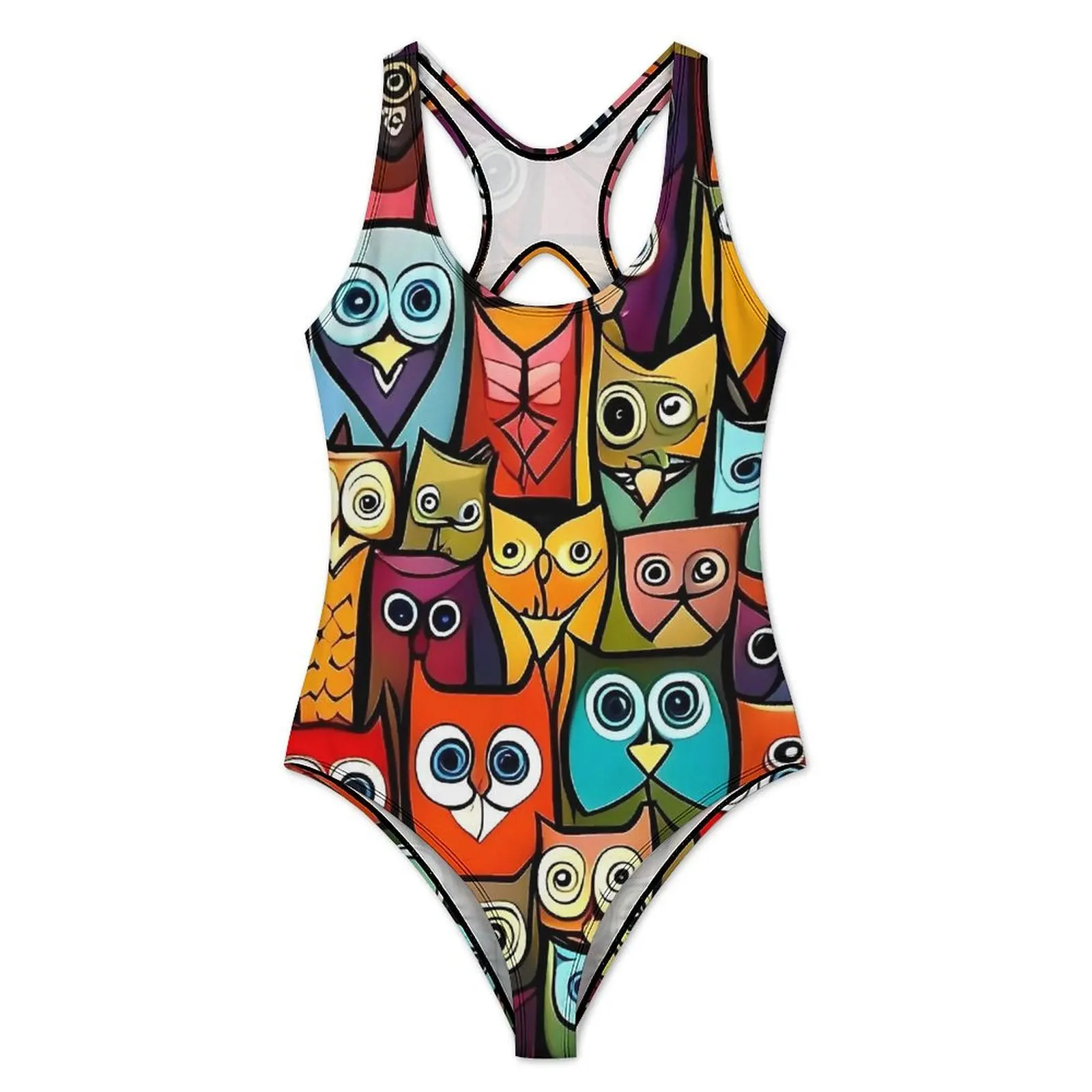 Bold Owl Bird Swimsuit Abstract Animal Push Up Swimwear One Piece Fitness Bathing Suit Swimsuits Sexy Custom Beachwear Plus Size