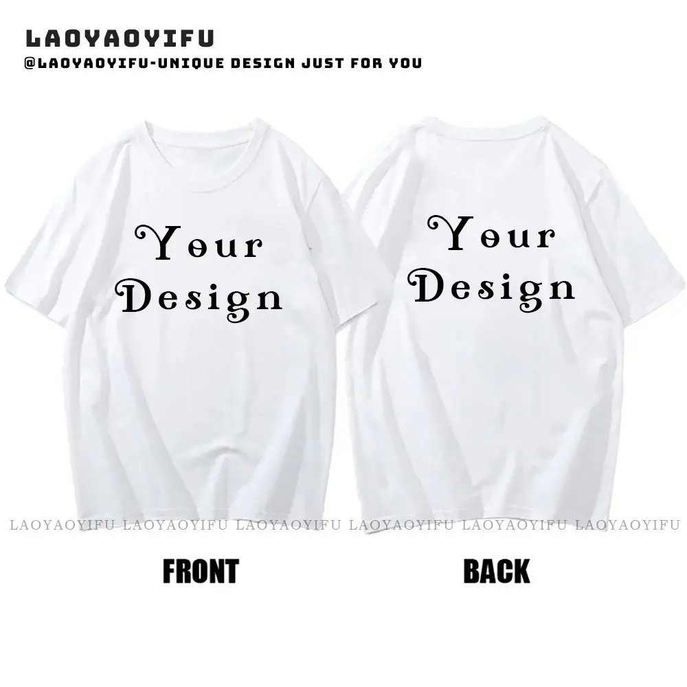 2024 własne Logo spersonalizowany t-shirt letni bawełniany komfortowy Student dorywczo drukowany tekst DIY topy t-shirt